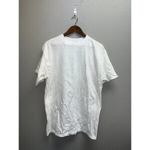90s Vintage H.L. Miller White Speckled Blank Shirt Tee VTG Large